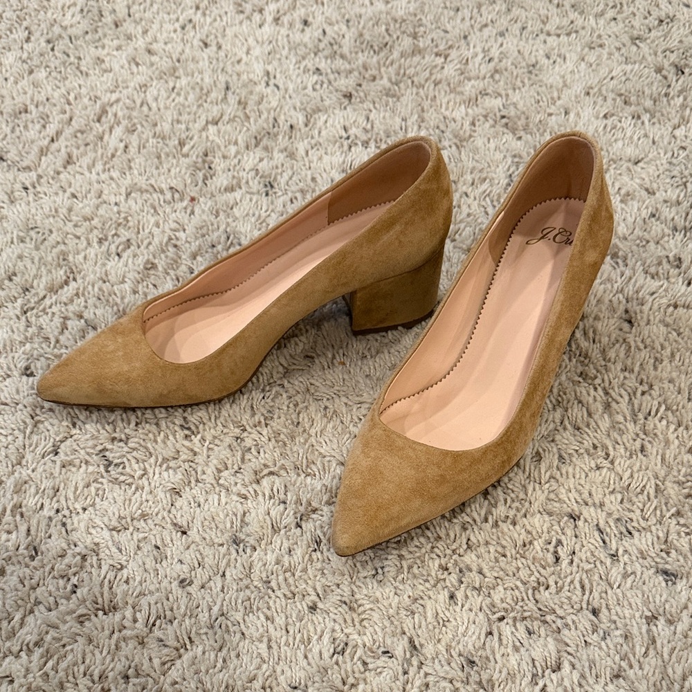J Crew Suede Block Heel Shoes size 7